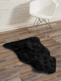 Homeroots 2' X 3' Black Shag Sheepskin Area Rug Black Genuine Sheepskin 293184