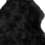 Homeroots 2' X 3' Black Shag Sheepskin Area Rug Black Genuine Sheepskin 293184