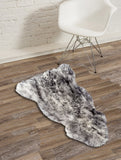 Homeroots Gradient Grey Animal Print Area Rug Gradient Grey Genuine Sheepskin 293186