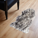 Homeroots Gradient Grey Animal Print Area Rug Gradient Grey Genuine Sheepskin 293186