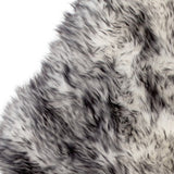 Homeroots Gradient Grey Animal Print Area Rug Gradient Grey Genuine Sheepskin 293186