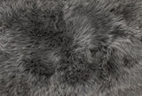 Homeroots Grey Animal Print Area Rug Grey Genuine Sheepskin 293187