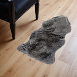 Homeroots Grey Animal Print Area Rug Grey Genuine Sheepskin 293187