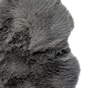 Homeroots Grey Animal Print Area Rug Grey Genuine Sheepskin 293187