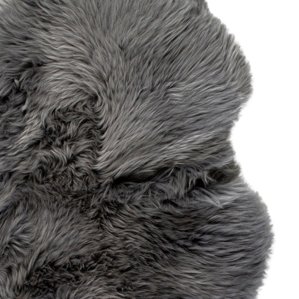 Homeroots Grey Animal Print Area Rug Grey Genuine Sheepskin 293187