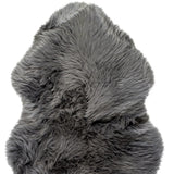 Homeroots Grey Animal Print Area Rug Grey Genuine Sheepskin 293187