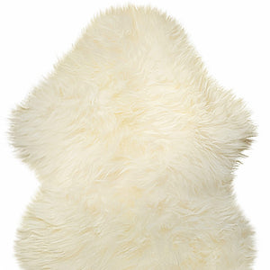 Homeroots 2' X 3' White Natural New Zealand Sheepskin Wool Area Rug Natural Genuine Sheepskin 293188