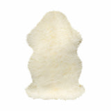 Homeroots 2' X 3' White Natural New Zealand Sheepskin Wool Area Rug Natural Genuine Sheepskin 293188