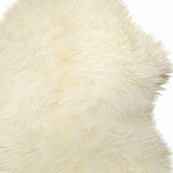 Homeroots 2' X 3' White Natural New Zealand Sheepskin Wool Area Rug Natural Genuine Sheepskin 293188