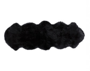HomeRoots 6' Genuine Sheepskin Shag Area Rug with Modern Animal Print - Luxurious Comfort for Any Space Black 293189