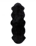 Homeroots Black Animal Print Area Rug Black Genuine Sheepskin 293189