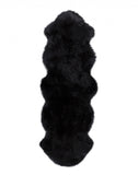 Homeroots Black Animal Print Area Rug Black Genuine Sheepskin 293189