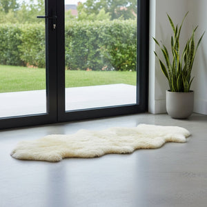 HomeRoots 6' Genuine Sheepskin Shag Area Rug with Modern Animal Print - Luxurious Comfort for Any Space Gradient Grey 293191