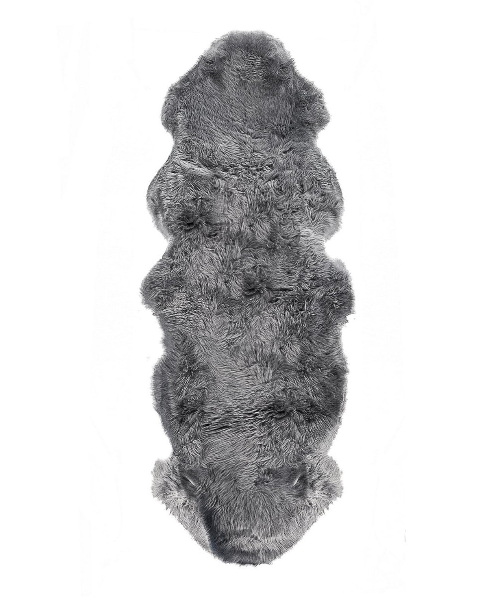 HomeRoots 6' Genuine Sheepskin Shag Area Rug with Modern Animal Print - Luxurious Comfort for Any Space Grey 293192
