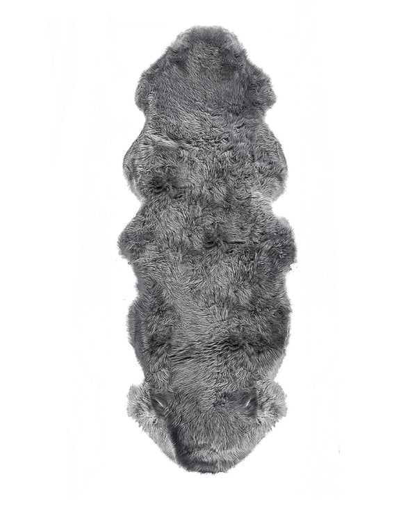HomeRoots 6' Genuine Sheepskin Shag Area Rug with Modern Animal Print - Luxurious Comfort for Any Space Grey 293192