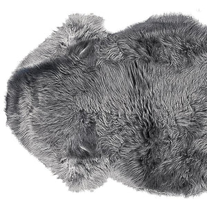 HomeRoots 6' Genuine Sheepskin Shag Area Rug with Modern Animal Print - Luxurious Comfort for Any Space Grey 293192