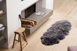 Homeroots Grey Animal Print Area Rug Grey Genuine Sheepskin 293192