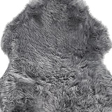 Homeroots Grey Animal Print Area Rug Grey Genuine Sheepskin 293192