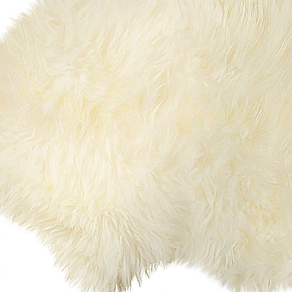 HomeRoots 6' Genuine Sheepskin Animal Print Shag Area Rug - Luxurious, Cozy, and Unique Accent for Any Space! 293193