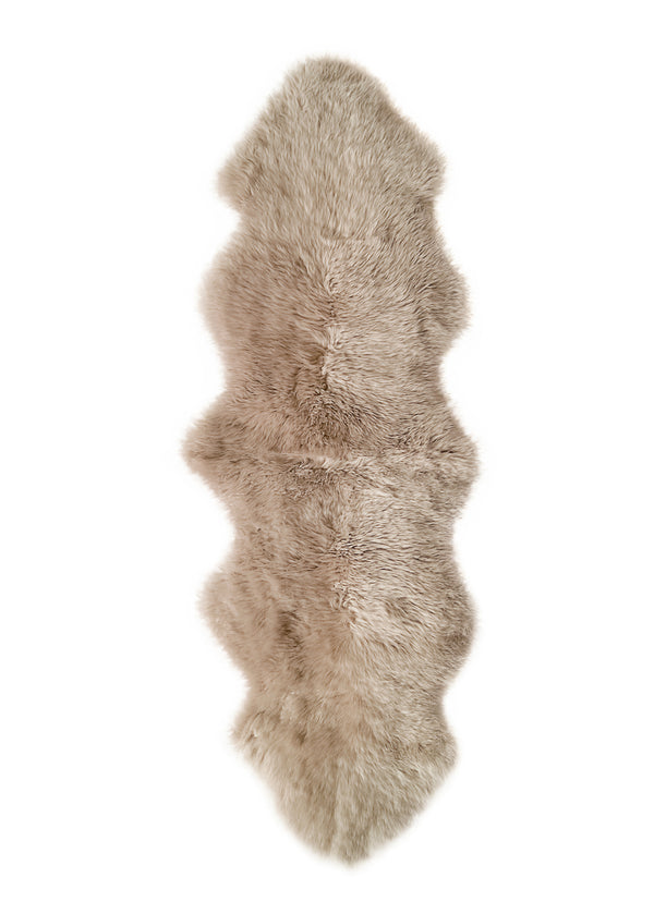 Homeroots Taupe Animal Print Area Rug Taupe Genuine Sheepskin 293194