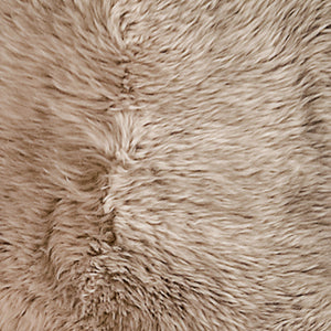 Homeroots Taupe Animal Print Area Rug Taupe Genuine Sheepskin 293194