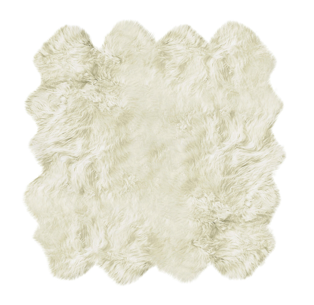 Homeroots 6' X 8' Natural New Zealand Sheepskin Area Rug  Genuine Sheepskin 293195