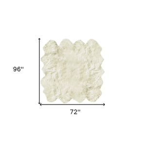 Homeroots 6' X 8' Natural New Zealand Sheepskin Area Rug  Genuine Sheepskin 293195