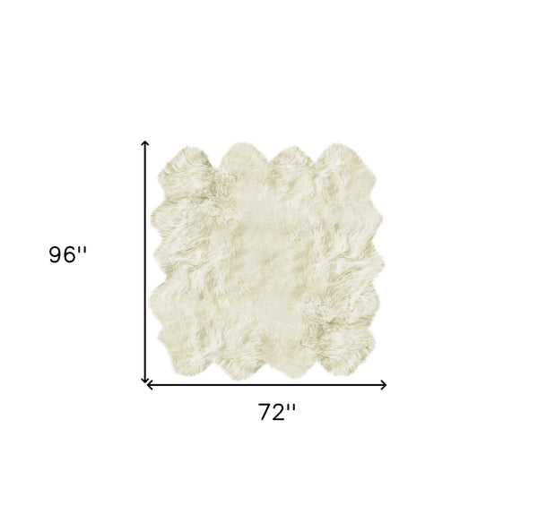 Homeroots 6' X 8' Natural New Zealand Sheepskin Area Rug  Genuine Sheepskin 293195