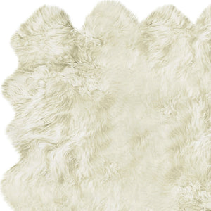 Homeroots 6' X 8' Natural New Zealand Sheepskin Area Rug  Genuine Sheepskin 293195