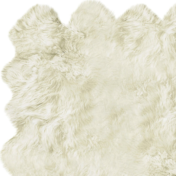 Homeroots 6' X 8' Natural New Zealand Sheepskin Area Rug  Genuine Sheepskin 293195