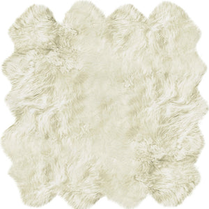 Homeroots 6' X 8' Natural New Zealand Sheepskin Area Rug  Genuine Sheepskin 293195
