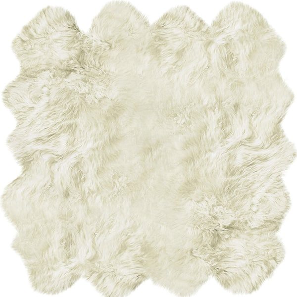 Homeroots 6' X 8' Natural New Zealand Sheepskin Area Rug  Genuine Sheepskin 293195