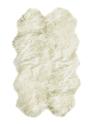 Homeroots 4' X 6' Natural Flokati Genuine Sheepskin Area Rug  Genuine Sheepskin 293196
