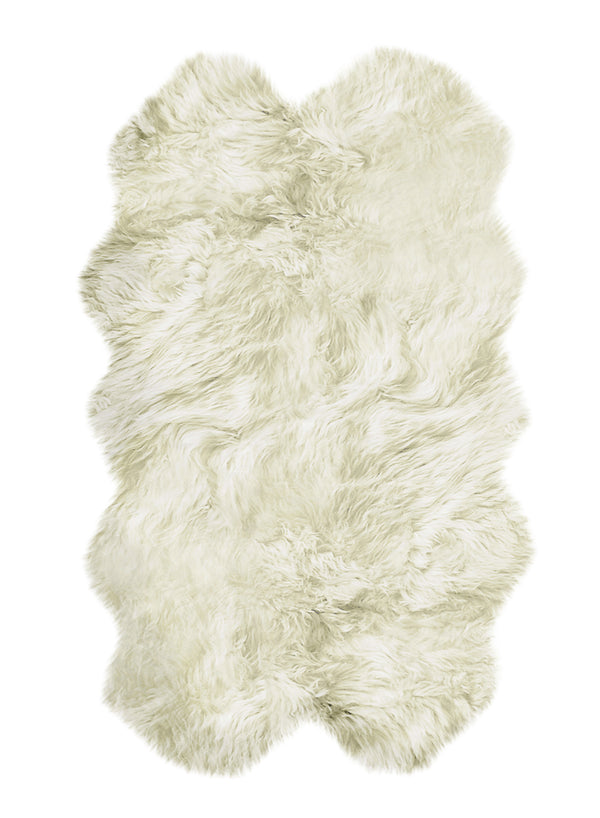 Homeroots 4' X 6' Natural Flokati Genuine Sheepskin Area Rug  Genuine Sheepskin 293196