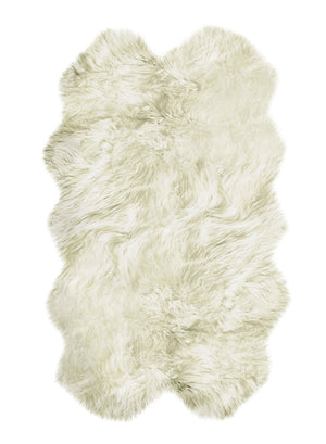 HomeRoots 4' X 6' Natural Genuine Sheepskin Handmade Area Rug – Luxurious, Cozy, Unique Decor for Any Room 293196