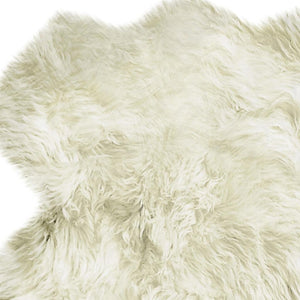 HomeRoots 4' X 6' Natural Genuine Sheepskin Handmade Area Rug – Luxurious, Cozy, Unique Decor for Any Room 293196