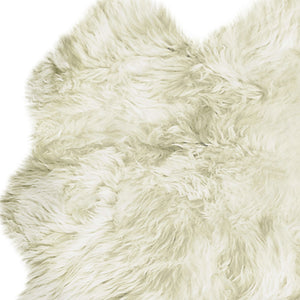 Homeroots 4' X 6' Natural Flokati Genuine Sheepskin Area Rug  Genuine Sheepskin 293196