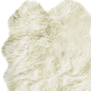 Homeroots 4' X 6' Natural Flokati Genuine Sheepskin Area Rug  Genuine Sheepskin 293196