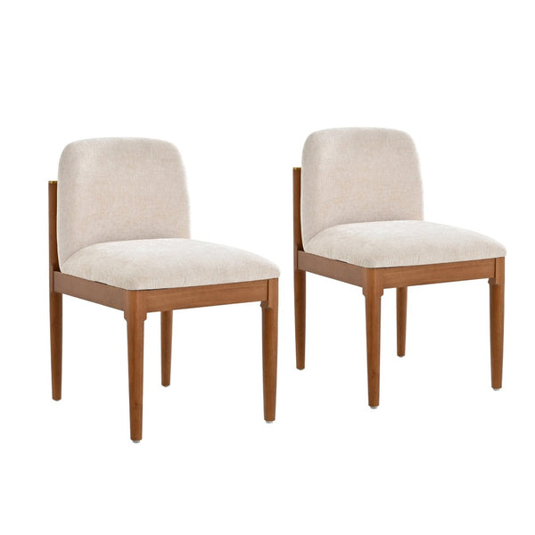 English Elm Modern Woven Rope Back Dining Chairs Walnut Rubberwood Legs Set of 2 for Any Room N762P379418D