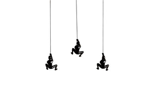 HomeRoots Set of Three Black Resin Climbing Man Sculptures – Modern Wall Art for Dynamic Home Decor Appeal 293220