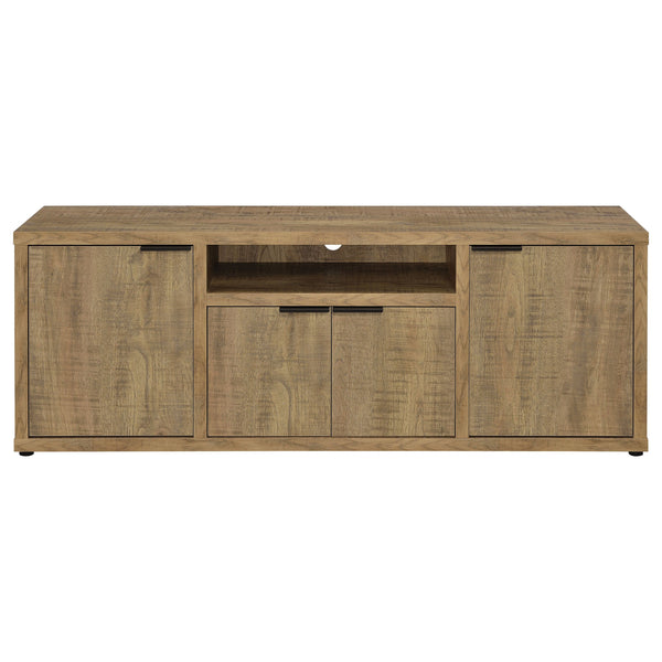 English Elm Noriega Farmhouse Mango 60" TV Stand with 4 Doors, Engineered Wood, Distressed Grain Texture B062P375543