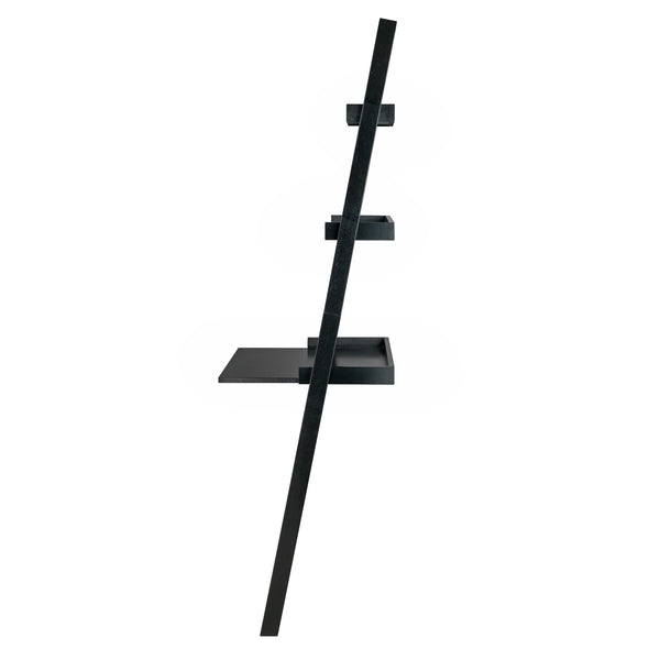 Winsome Wood Bellamy Leaning Desk With Shelves - Stylish Black Space-saver For Home Office & Modern Decor Black Solid ,Composite Wood 29323-winsome-wood