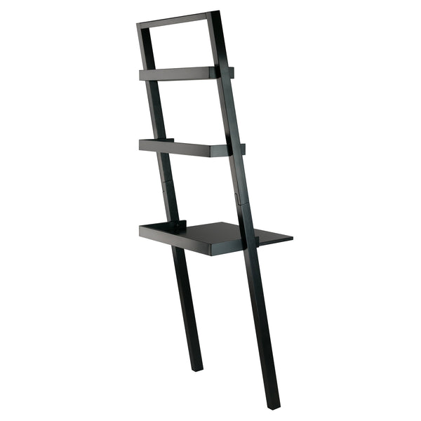 Winsome Wood Bellamy Leaning Desk With Shelves - Stylish Black Space-saver For Home Office & Modern Decor Black Solid ,Composite Wood 29323-winsome-wood