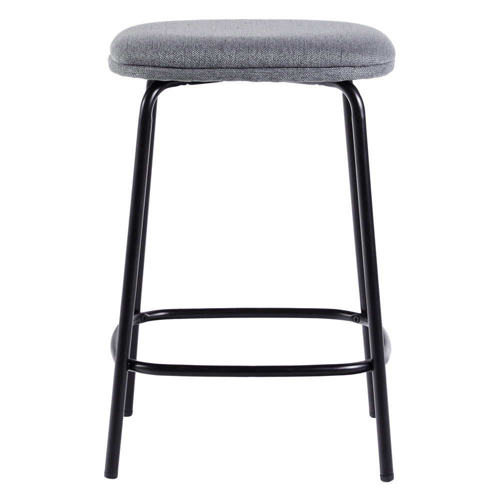 English Elm Walker Edison - Modern Counter Stool Set of 2 with Upholstered Foam Seats, Powder-Coated Steel, Stable Levelers Charcoal grey 30.75 L x 21.75 W x 5.75 H B185P168931