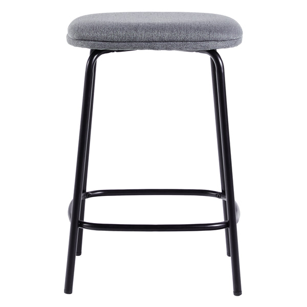 English Elm Walker Edison - Modern Counter Stool Set of 2 with Upholstered Foam Seats, Powder-Coated Steel, Stable Levelers Charcoal grey 30.75 L x 21.75 W x 5.75 H B185P168931