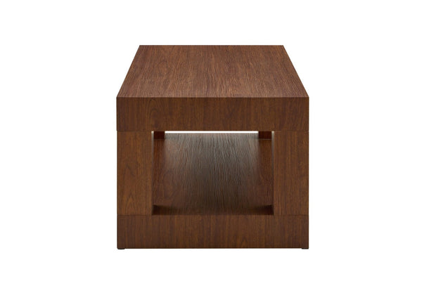 English Elm Modern Two Tier Rectangular Coffee Table with Open Shelf Mdf Frame for Living Rooms W3875P389609