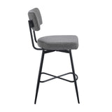 Christopher Knight Home® - Noble House - - 26''Retro Swivel Counter Stools Set Of 2,Grey Counter Stools With Iron Frame,Pu Sponge Cushion,Footrest,Suitable For Kitchen/Bedroom/Dining Room.