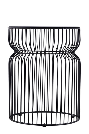 English Elm ET901 Sleek Contemporary Metal Frame End Table with Tinted Tempered Glass Top, 21" Height, Modern Accent Black B009P306197