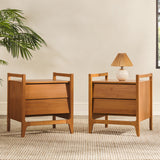 22" Angle-Face 2-Drawer Nightstand - Set of 2 Caramel OSWB4CCA-2PK Walker Edison