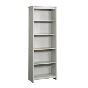 English Elm 5-Shelf Stylish Bookcase In White Finish - Space-Saving Storage Solution For Home, Office & Décor B356P402718